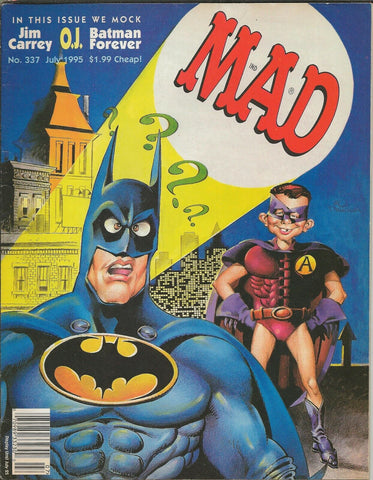 ORIGINAL Vintage 1995 Mad Magazine #337 Batman Robin OJ Simpson Jim Carrey