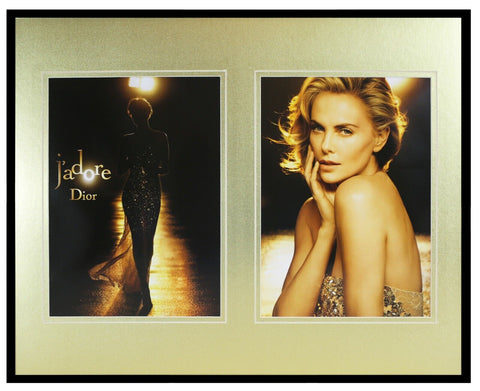 Charlize Theron 2015 J'adore Dior Framed 16x20 ORIGINAL Advertisement Display