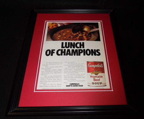 1985 Campbell's Manhandler Beef Soup Framed 11x14 ORIGINAL Advertisement