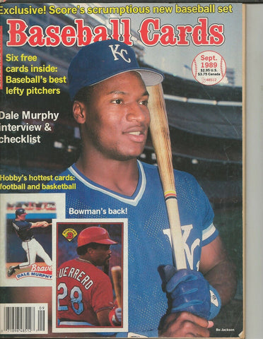 ORIGINAL Vintage Sep 1989 Baseball Cards Magazine w/ Cards Bo Jackson