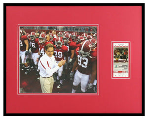 Nick Saban Framed 16x20 Photo & 2008 Alabama vs Tulane Replica Ticket Set