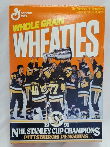 ORIGINAL Vintage 1991 Pittsburgh Penguins Stanley Cup Empty Wheaties Box