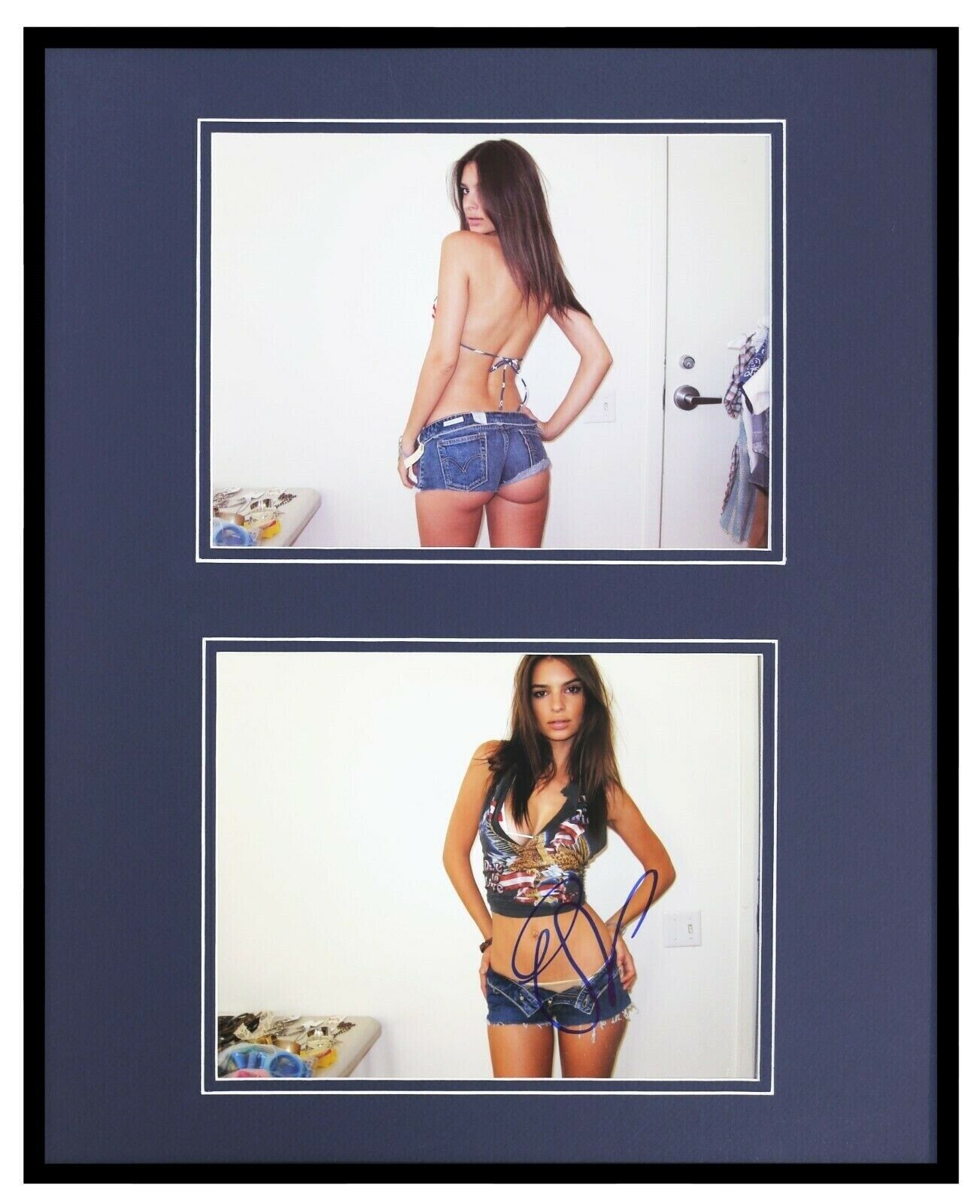 Emily Ratajkowski Signed Framed 16x20 Bikini Photo Display Gone Girl