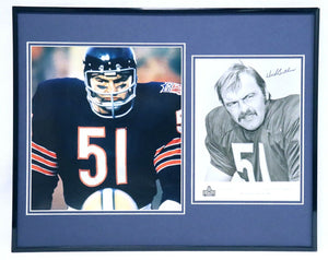 Dick Butkus Signed Framed 16x20 Photo Set Chicago Bears