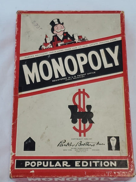 VINTAGE 1954 Parker Brothers Monopoly Board Game