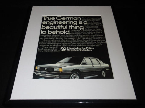 1986 Volkswagen Quantum GL Sedan Framed 11x14 ORIGINAL Vintage Advertisement