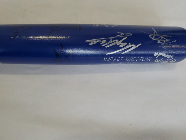 SIGNED TNA Impact Wrestling Baseball Bat 16 Autos 2014 World Tour Washington PA