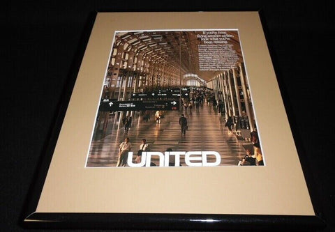 1990 United Airlines 11x14 Framed ORIGINAL Vintage Advertisement B