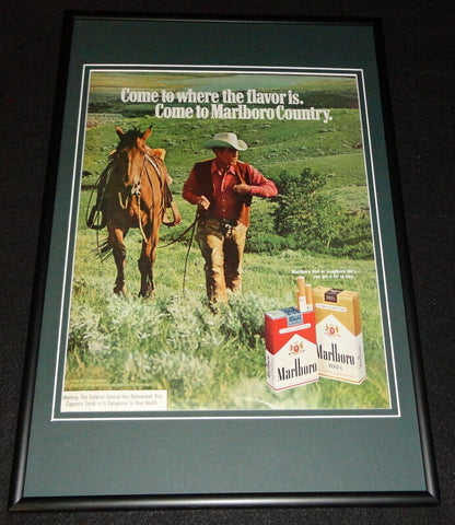 1972 Marlboro Cigarettes Framed 12x18 ORIGINAL Advertisement