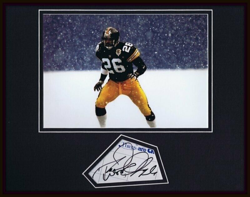 Rod Woodson Signed Framed 11x14 Snow Photo Display Steelers 