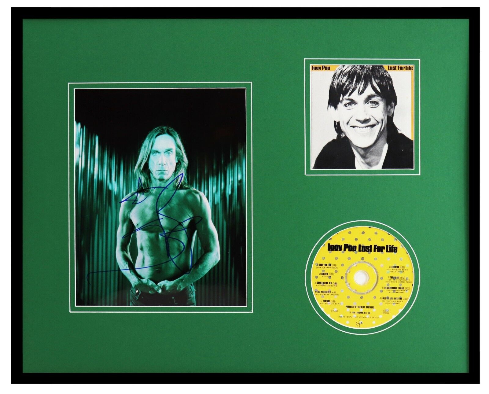 Iggy Pop Signed Framed 16x20 Lust For Life CD & Photo Display