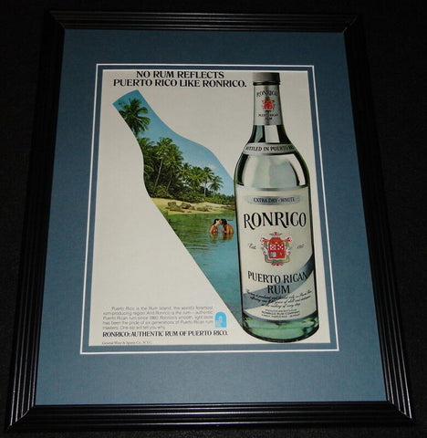 1979 Ronrico Puerto Rican Rum Framed 11x14 ORIGINAL Advertisement