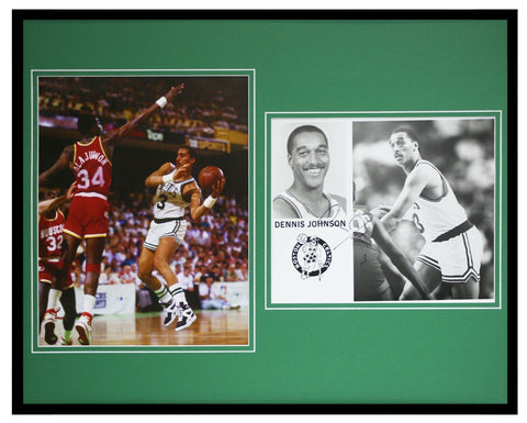 Dennis Johnson Signed Framed 16x20 Photo Set JSA Celtics