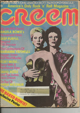 ORIGINAL Vintage June 1974 Creem Magazine David Bowie + Diamond Dogs Centerfold