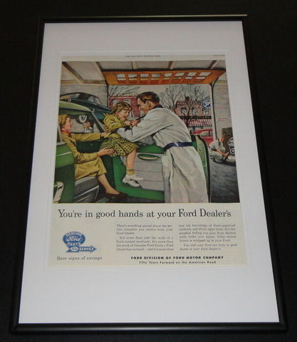 1953 Ford Parts Dealers Framed ORIGINAL 12x18 Vintage Advertisement Display