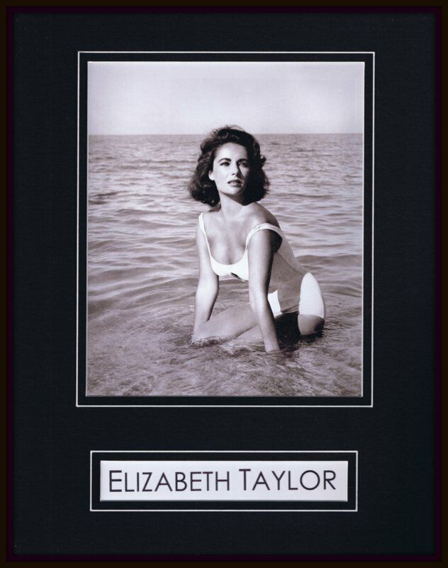 Elizabeth Taylor in Swimsuit Framed 11x14 Photo Display 