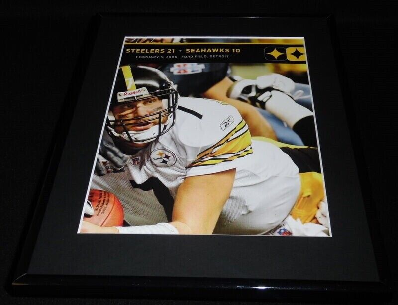 Super Bowl XL Ben Roethlisberger Framed 11x14 Photo Display Steelers vs Seahawks