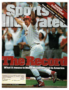 Sep 14 1998 Sports Illustrated Magazine Mark McGwire HR Record Cardinals