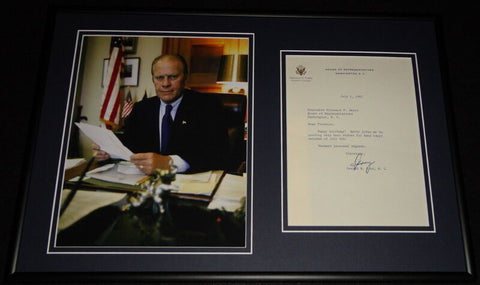 Gerald Ford Signed Framed 1967 Typed Letter & Photo Display JSA