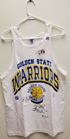 SIGNED Tim Hardaway + B Owens VINTAGE Logo7 Golden State Warriors Tank w/ TAGS 