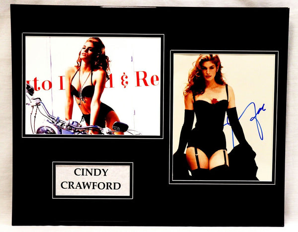 Cindy Crawford Signed Framed 16x20 Stockings Lingerie Photo Set JSA