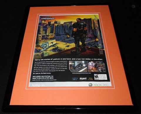 Crackdown on Crime 2007 XBox Framed 11x14 ORIGINAL Vintage Advertisement