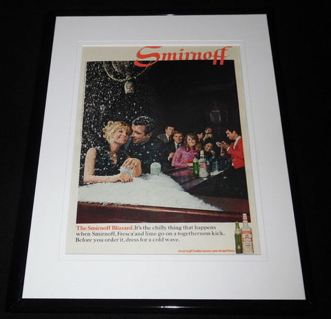 1968 Smirnoff Vodka Blizzard Framed 11x14 ORIGINAL Advertisement 