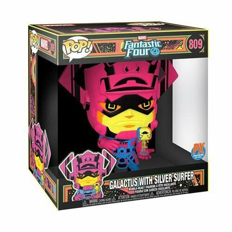 2021 Funko Pop Figure Marvel Galactus + Silver Surfer Black Light JUMBO PX