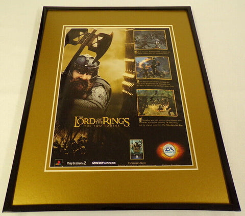 Lord of the Rings Two Towers 2002 PS2 11x14 Framed ORIGINAL Advertisement