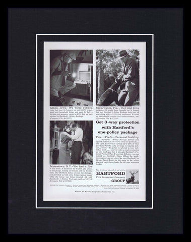 1959 Hartford Insurance Group Framed 11x14 ORIGINAL Vintage Advertisement 