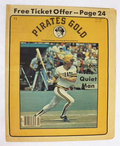  VINTAGE May 1982 Pittsburgh Pirates Gold Magazine Jason Thompson