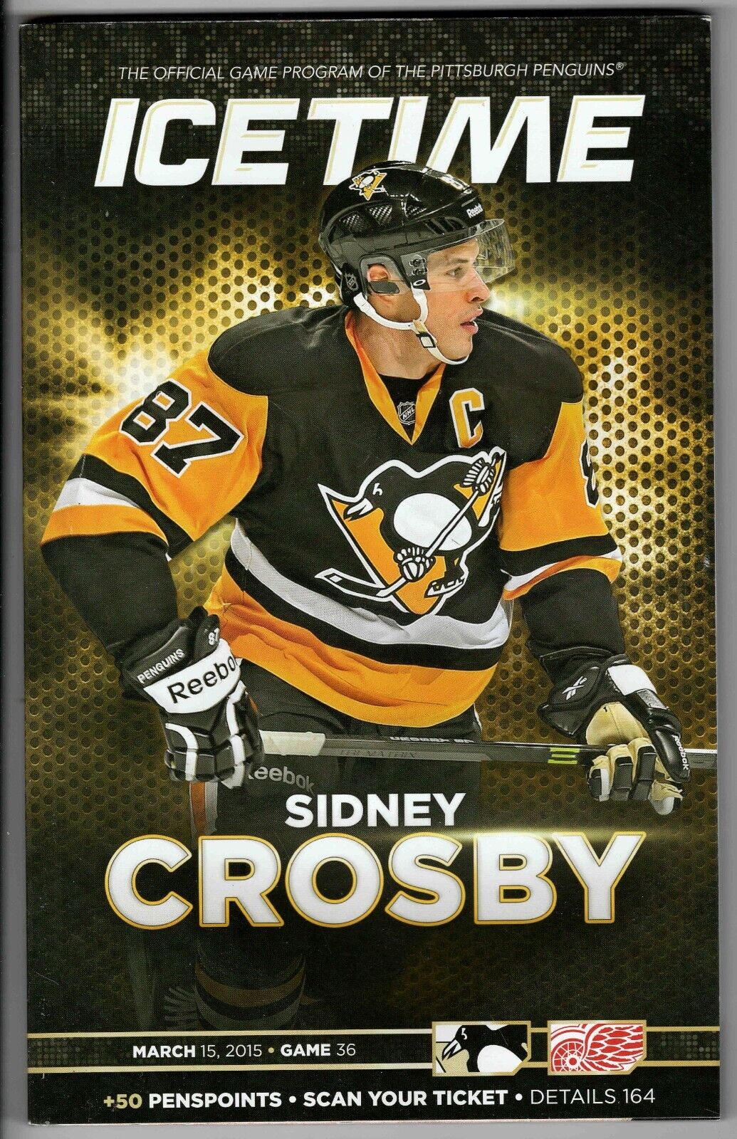 Mar 15 2015 Detroit @ Pittsburgh Penguins Sidney Crosby Cover