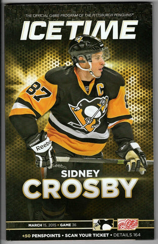 Mar 15 2015 Detroit @ Pittsburgh Penguins Sidney Crosby Cover