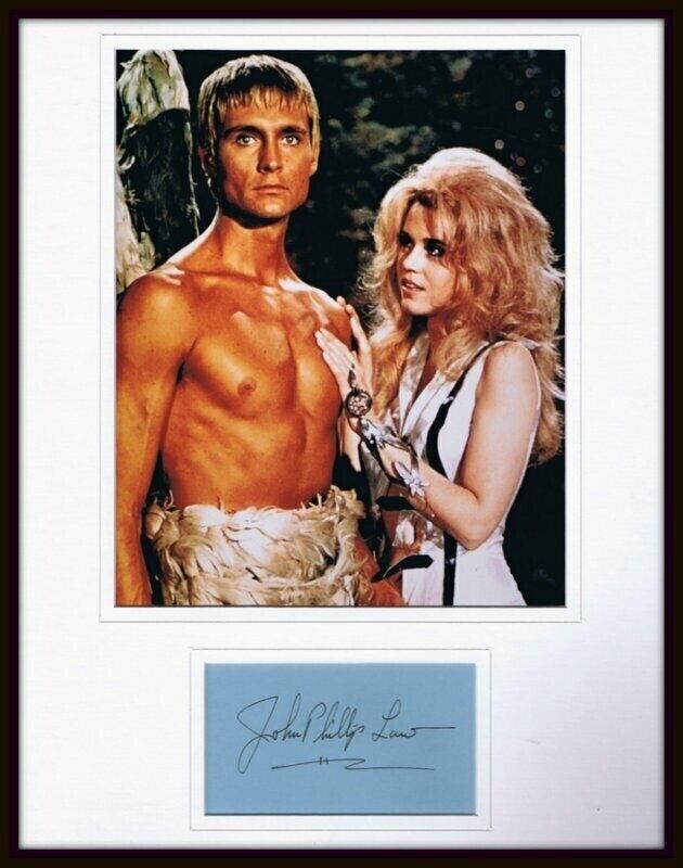 John Phillip Law Signed Framed 11x14 Photo Display Barbarella w/ Jane Fonda