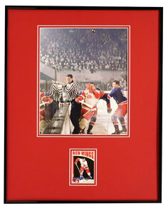 Alex Delvecchio Signed Framed 16x20 Photo Display Red Wings 