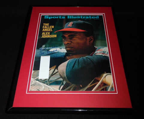 Alex Johnson Signed Framed 1971 Sports Illustrated Magazine Cover Angels B