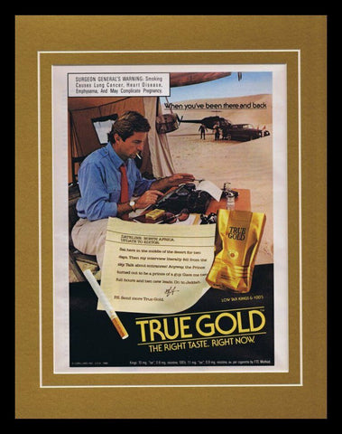 1986 True Gold Cigarettes Framed 11x14 ORIGINAL Vintage Advertisement