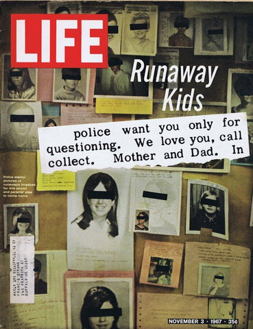 ORIGINAL Vintage Life Magazine November 3 1967 Runaway Kids