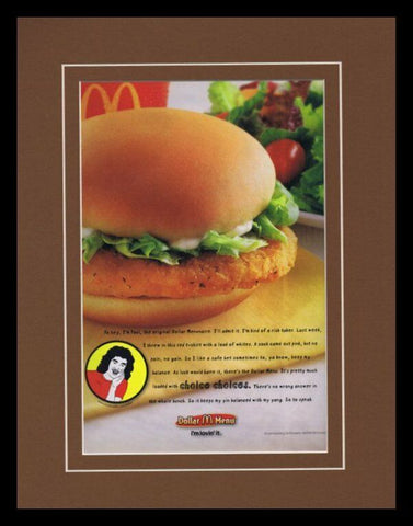 2009 McDonald's Dollar Menunaires Framed 11x14 ORIGINAL Vintage Advertisement 