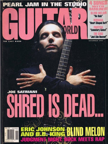 ORIGINAL Vintage November 1993 Guitar World Magazine Joe Satriani