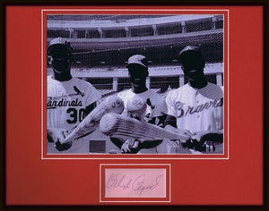 Orlando Cepeda Signed Framed 11x14 Photo Display JSA w/ Hank Aaron & Lou Brock