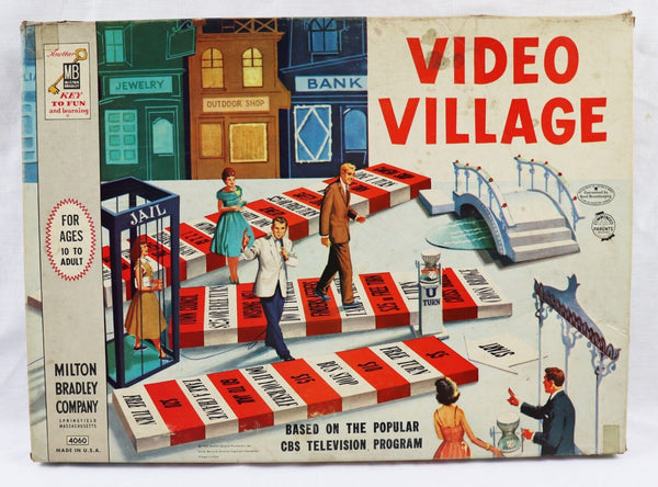 VINTAGE 1960 Milton Bradley Video Village Board Game