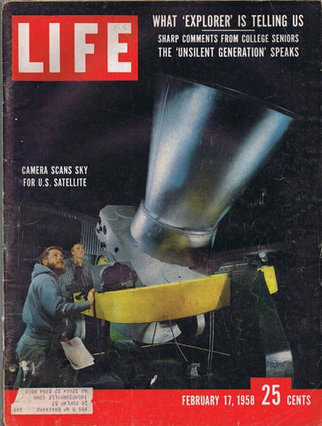 ORIGINAL Vintage Life Magazine February 17 1958 Camera for US Satellite