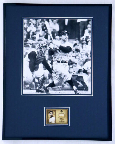 Yogi Berra 16x20 Framed Game Used Bat & Photo Display Yankees