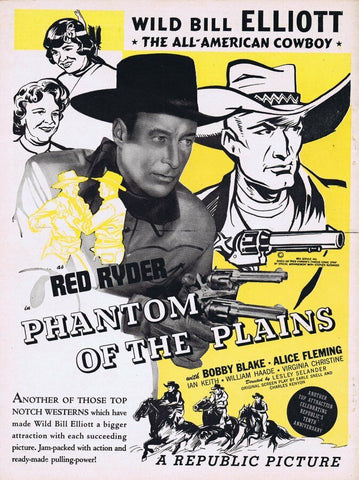 Red Ryder Phantom of the Plains 1945 ORIGINAL Vintage 9x12 Industry Ad  