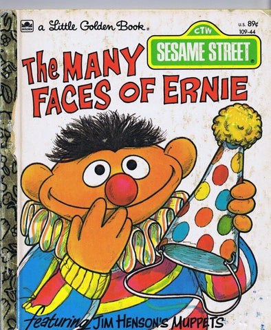 ORIGINAL Vintage 1979 Many Faces of Ernie Sesame Street Golden Book