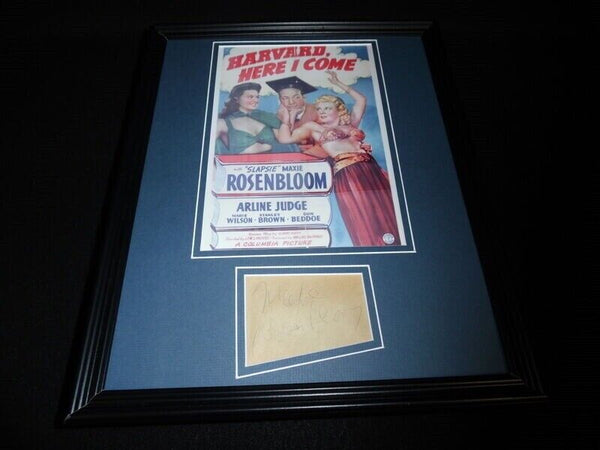 Maxie Rosenbloom Signed Framed 11x14 Harvard Here I Come Poster Display