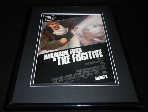 The Fugitive 1993 Framed 11x14 ORIGINAL Vintage Advertisement Harrison Ford