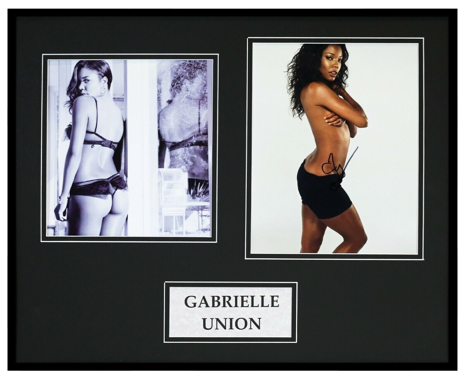 Gabrielle Union Signed Framed 16x20 Thong Photo Set AW 