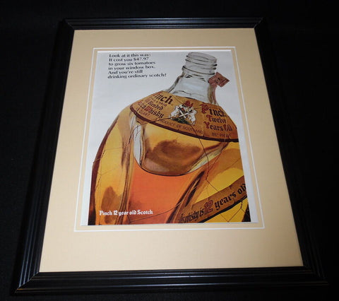 1976 Pinch 12 Year Old Scotch Framed 11x14 ORIGINAL Vintage Advertisement